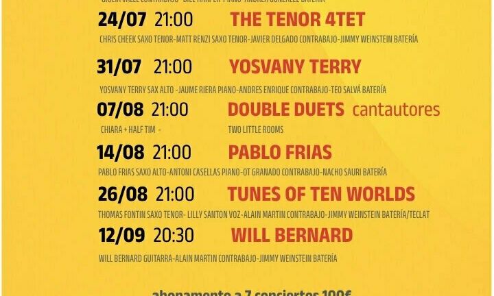 2026 8.ª edición FESTIVAL Jazz y Más 12/09 20:30 h WILL BERNARD TRIO